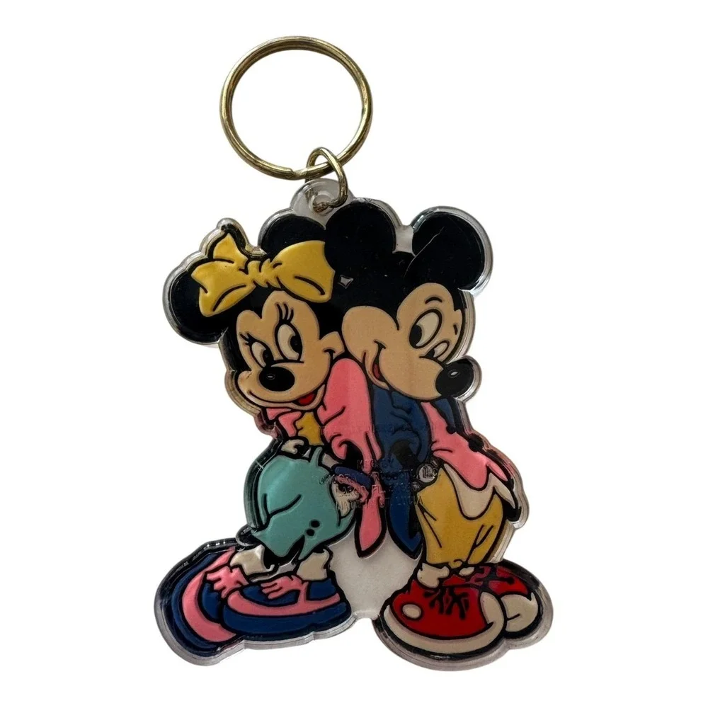 Vintage Disney Mickey Minnie Mouse Embracing Couple Keychain Contemporary‎ 80s